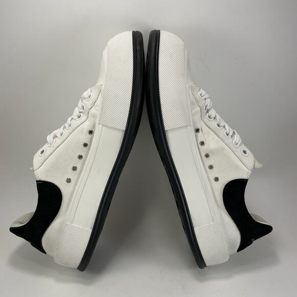 Alexander McQueen Deck Plimsoll Low Sneakers Mens EU 44 US 11 Canvas White Black main image 5